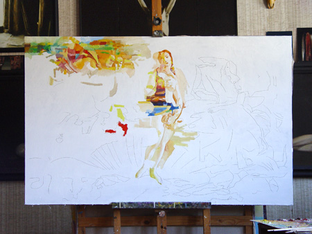 The Birth of Venus painting process