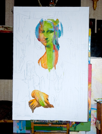 Mona Lisa painting process