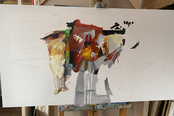 Perseus and Andromeda (Peter Paul Rubens Improvisation) painting process Perseus and Andromeda (Peter Paul Rubens Improvisation) painting process
