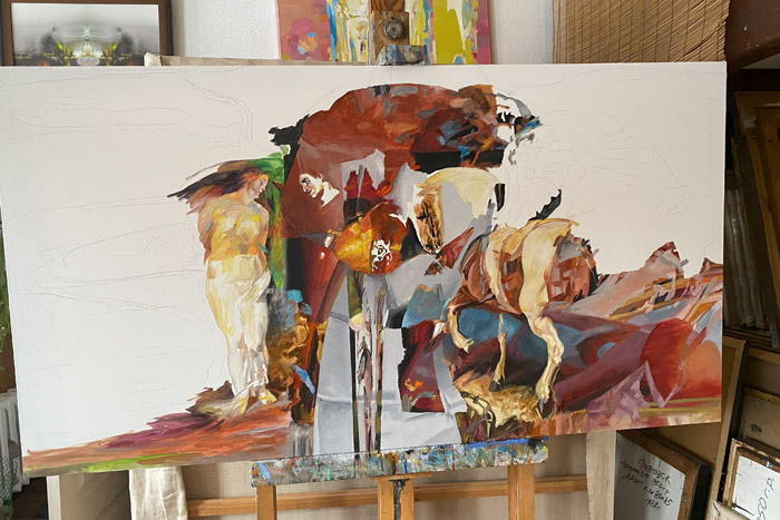 Perseus and Andromeda (Peter Paul Rubens Improvisation) painting process Perseus and Andromeda (Peter Paul Rubens Improvisation) painting process
