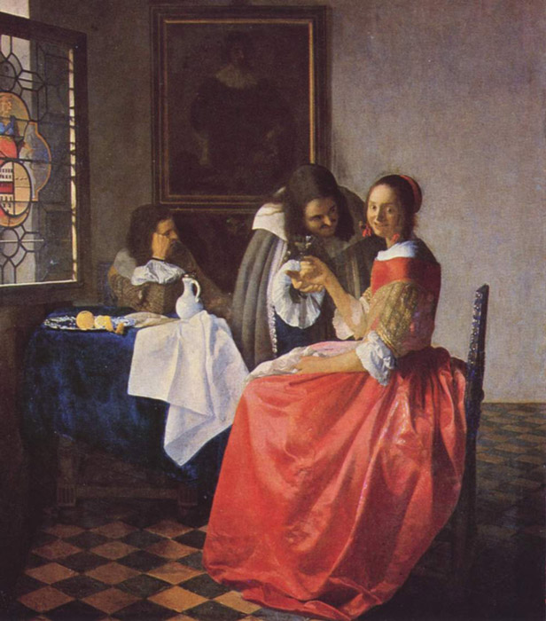 Jan Vermeer Van Delft - The girl with the wine glass