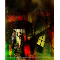 Twilight. Self-portrait in the studio