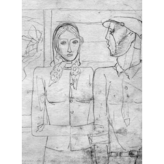 Pencil on paper drawing art - Man and Woman