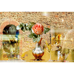 Modern art print - Rose in vase