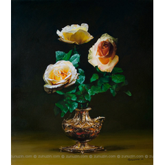 Roses in a Gold Vase