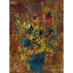 Flowers in a Blue Vase