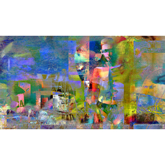 Abstract figurative art poster - Dreams of the sea