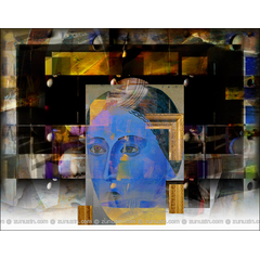 Blue lady: Portrait in frame