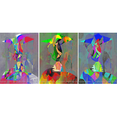 Woman in gray (triptych)