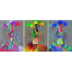 Woman in gray (triptych) (Reflections on works by Pablo Picasso)