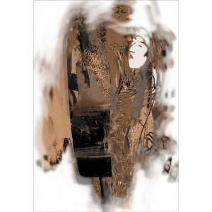 Abstract Digital Art Print - Autumn. Leaves in the Wind