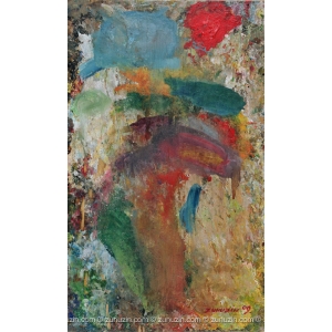 Abstract acrylic painting - Flowers in a Vase