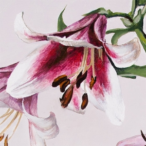 Fragment - Lilies in a Crystal Vase and Seashell
