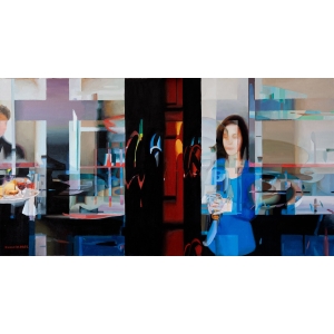 Behind the cafe window