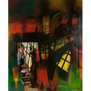 Dusk. Self Portrait in studio