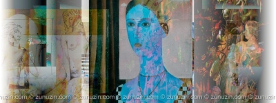 Digital fine art print on paper - Blue lady