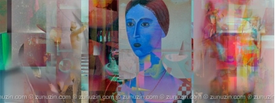 Contemporary art prints - Blue lady: Grief