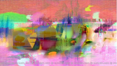 Landscape. Pink Winter