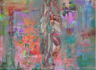 Canvas Fine Art Prints - Landscape with the Naked Girl