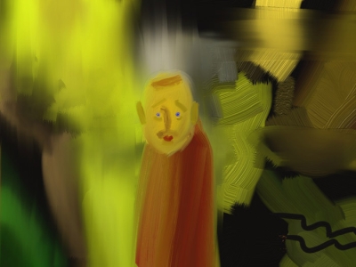 Expressionism drawing - Man with blue eyes