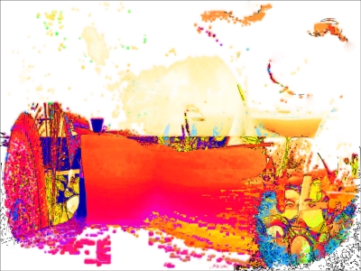 Abstract landscape with a portrait