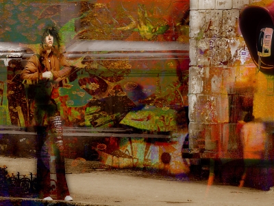 Girl and street phone