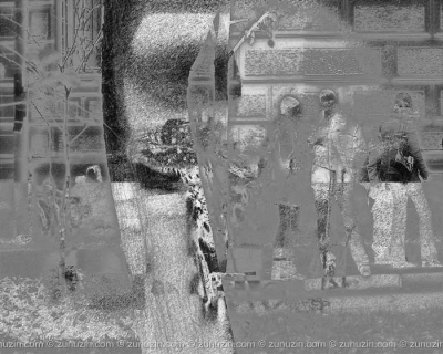 Black & White Poster - People and Tree