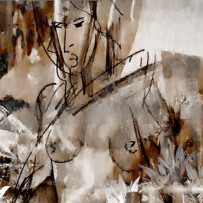 Nude and White Lilies - fragment