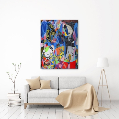 View in Room - Nude, Green Leaves and Bust