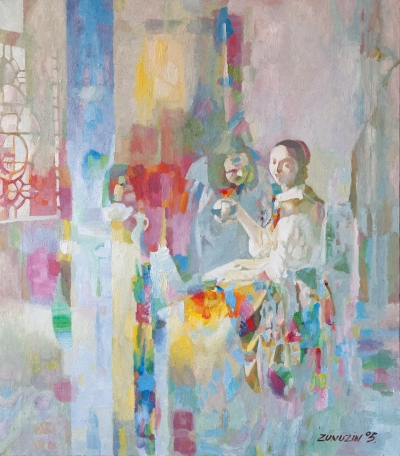 The girl with the wine glass (Jan Vermeer Van Delft Improvisation)