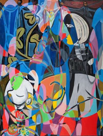 Nude, Green Leaves and Bust (diptych)