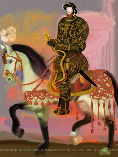 King on horseback