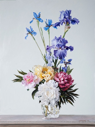 Irises and peonies