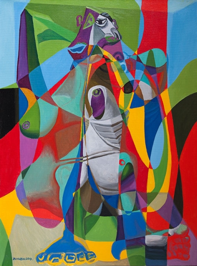 Woman dressing her hair